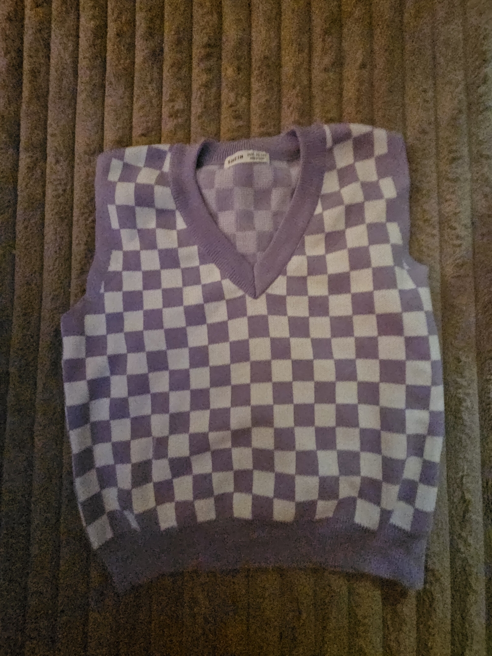SHEIN Purple And White Knit Vest :)